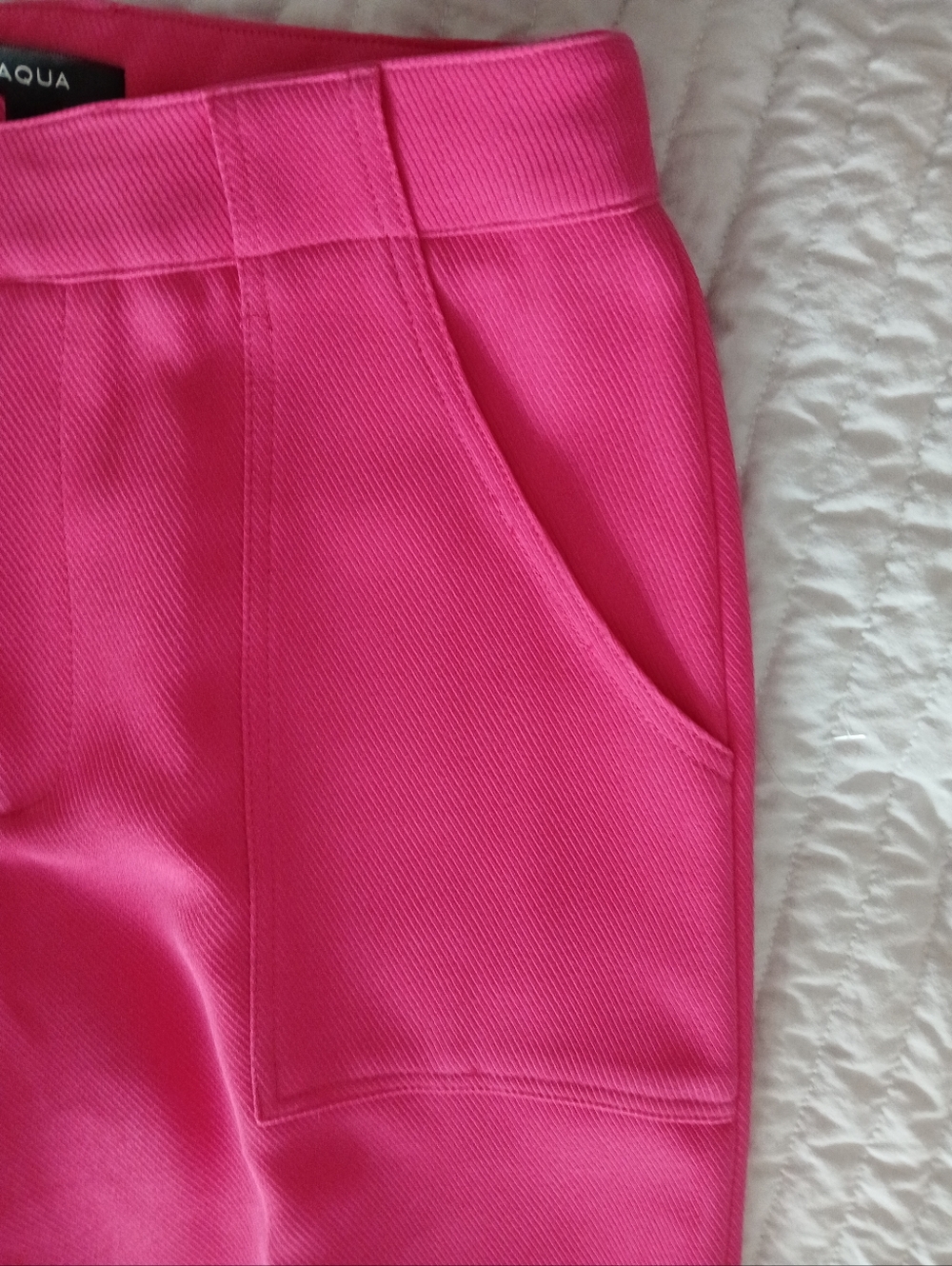 Aqua Wide-Leg High-Waist Trousers in Bright Pink/ Size :XS - Picture 4 of 10